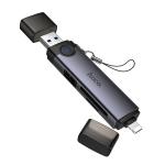 Converter USB/iP to SD/TF3.0+USB 2.0 hoco HB56A - ដុំបំបែកពី USB/iP ទៅ SD/TF3.0+USB 2.0 hoco HB56A
