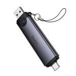 Converter USB/Type-C to SD/TF3.0+USB 2.0 hoco HB56 - ដុំបំបែកពី USB/Type-C ទៅ SD/TF3.0+USB 2.0 hoco HB56