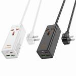 Power Strip 1socket+2Type-C+2USB PD65W hoco AC10 - ព្រីភ្លើង រុនភ្លើង1+TypeC2+USB2 PD65W hoco AC10