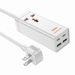 Power Strip 1socket+2Type-C+2USB PD65W hoco AC10 - ព្រីភ្លើង រុនភ្លើង1+TypeC2+USB2 PD65W hoco AC10