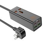 Power Strip 1socket+2Type-C+2USB PD65W hoco AC10 - ព្រីភ្លើង រុនភ្លើង1+TypeC2+USB2 PD65W hoco AC10