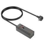 Power Strip 1socket+2Type-C+2USB PD65W hoco AC10 - ព្រីភ្លើង រុនភ្លើង1+TypeC2+USB2 PD65W hoco AC10