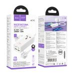Power Strip 1socket+2Type-C+2USB PD65W hoco AC10 - ព្រីភ្លើង រុនភ្លើង1+TypeC2+USB2 PD65W hoco AC10