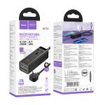 Power Strip 1socket+2Type-C+2USB PD65W hoco AC10 - ព្រីភ្លើង រុនភ្លើង1+TypeC2+USB2 PD65W hoco AC10