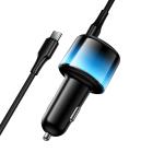 Power Car Charger PD37W/QC(2C+1USB) hoco Z69A Set (C to C) - ឆ្នាំសាកក្នុឡាន ហូកូ Z69A PD37W/QC3.0 (2C+1USB) ឈុត(TypeC-TypeC)