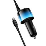 Power Car Charger PD37W/QC(2C+1USB) hoco Z69A Set (C to C) - ឆ្នាំសាកក្នុឡាន ហូកូ Z69A PD37W/QC3.0 (2C+1USB) ឈុត(TypeC-TypeC)