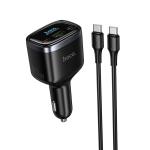 Power Car Charger PD93W/QC(2C+1USB) hoco Z70 Set (C to C) - ឆ្នាំសាកក្នុឡាន ហូកូ Z70 PD93W/QC3.0 (2C+1USB) ឈុត(TypeC-TypeC)