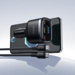 Power Car Charger PD93W/QC(2C+1USB) hoco Z70 Set (C to C) - ឆ្នាំសាកក្នុឡាន ហូកូ Z70 PD93W/QC3.0 (2C+1USB) ឈុត(TypeC-TypeC)
