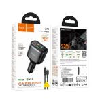 Power Car Charger PD93W/QC(2C+1USB) hoco Z70 Set (C to C) - ឆ្នាំសាកក្នុឡាន ហូកូ Z70 PD93W/QC3.0 (2C+1USB) ឈុត(TypeC-TypeC)