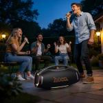 Speaker Bluetooth hoco HT4 2Microphone - បាស់ប្ល៊ូធូសប្រើថ្ម ហូកូ HT4 មានមេក្រូ 2