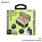 Microphone LIVE Wireless TypeC/Lightning Remax K22(2in1) - ក្បាលមេក្រូអត់ខ្សែ Remax K22 TypeC/Lightning(2in1)