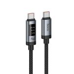 Cable Charger (C to C) 240W hoco U148 LCD (1.2m) - ខ្សែសាក U148 Lord 240W មានអេក្រង់ឌីជីថល Type-C ទៅ Type-C (1.2m)
