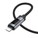 Cable Charger (C to I) PD27W hoco U148 LCD (1.2m) - ខ្សែសាក U148 Lord PD27W អេក្រង់ឌីជីថល សម្រាប់ iPhone (1.2m)