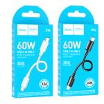 Cable Charger (C to C) 60W hoco X96 (L=0.25M) - ខ្សែសាក ល្បឿនលឿន hoco X96 Hyper 60W Type-C ទៅ Type-C (0.25ម៉ែត)