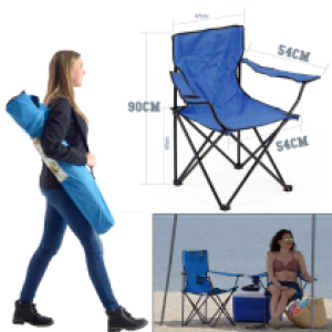 Portable Folding Fishing Chair with Arm Rest Cup - កៅអីក្រណាត់បត់ ស្តូចត្រី មានដៃនិងប្រឡោះដាកកែវ