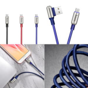 Cable Charger Hoco U17 Micro - ខ្សែសាកស្រោបក្រណាត់ ហូកូ U17 ម៉ាយក្រូ