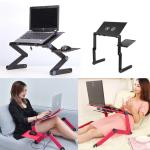 Laptop Table Foldable + Mouse - តុកុំព្យូទ័រយួរដៃ មានទ្រម៉ៅ