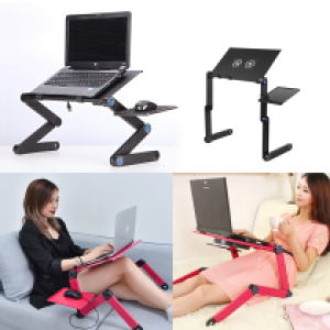 Laptop Table Foldable + Mouse - តុកុំព្យូទ័រយួរដៃ មានទ្រម៉ៅ
