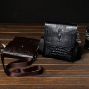 Large shoulder messenger crocodile bag - កាបូបស្ពាយចំហៀង