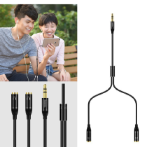 Cable Splitter AUX 3.5mm 2 Speaker Out - ឌុយខ្សែបំបែកកាស​ ចេញសំលេង ២