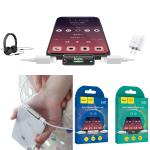 Converter Lightning to 2Lightning hoco LS27 - ឌុយបំលែងកាសទៅកាសសំប៉ែតនិងសាកថ្ម ហូកូ LS27