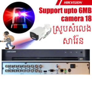 DVR Hikvision DS-7204HQHI-M1-Audio+AcuSense - ក្បាលថត ហិចវីសិន 5កាមេរ៉ា 6MP សំលេង+សារែន