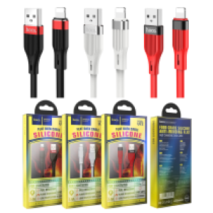 Cable Charger Hoco U72 iphone 1.2m - ខ្សែសាកស្រោបក្រណាត់ ហូកូ​ U72 អាយហ្វូន