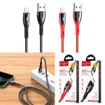 Cable Charger Hoco U89 iphone 1.2m - ខ្សែសាកស្រោបក្រណាត់ ហូកូ​ U89 អាយហ្វូន