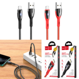 Cable Charger Hoco U89 iphone 1.2m - ខ្សែសាកស្រោបក្រណាត់ ហូកូ​ U89 អាយហ្វូន