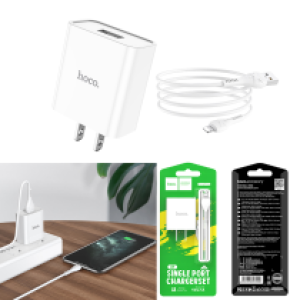 Power Charger Hoco C81 iPhone - ឆ្នាំងសាក​ ហូកូ C81 មានខ្សែអាយហ្វូន