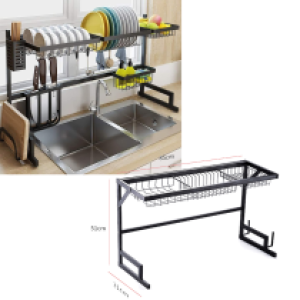 kitchen sink organizer A8672 31X51X85cm - ធ្នើដាក់ចានលើឡាប៊ូលាងចាន​ A8672 31X51X85cm