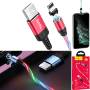 Cable Charger Magnetic hoco U90 iPhone - ខ្សែសាកភ្លើងក្បាលដែកឆក់ ហូកូ U90 អាយហ្វូន