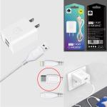 Power Charger WUW T37 2Port TypeC - ឆ្នាំងសាក​ វ៉ូ T37 រុនពី មានខ្សែថាយស៊ី