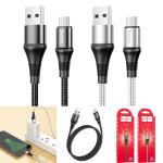 Cable Charger hoco X50 Micro - ខ្សែសាកក្រណាត់ ហូកូ X50 ម៉ាយក្រូ