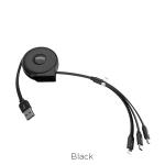 Cable Charger Hoco U50 3in1 (iPhone+Micro+Type C) - ខ្សែសាករមូ ហូកូ U50 អាយហ្វូន+ម៉ាយក្រូ+ថាយស៊ី