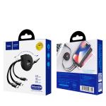 Cable Charger Hoco U50 3in1 (iPhone+Micro+Type C) - ខ្សែសាករមូ ហូកូ U50 អាយហ្វូន+ម៉ាយក្រូ+ថាយស៊ី