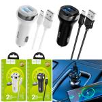 Power Car Charger hoco Z40 set(Micro) - ឆ្នាំងសាកក្នុងឡាន Z40 រុនសាក2 ឈុតម៉ាយក្រូ