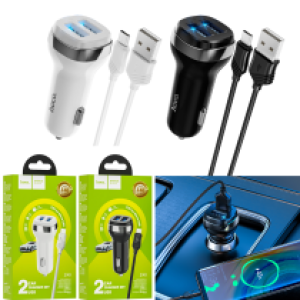 Power Car Charger hoco Z40 set(Micro) - ឆ្នាំងសាកក្នុងឡាន Z40 រុនសាក2 ឈុតម៉ាយក្រូ