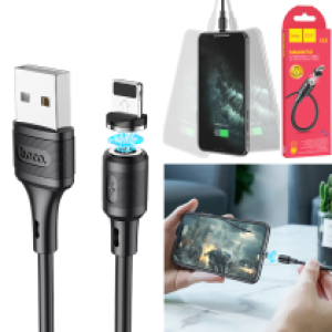 Cable Charger Magnetic hoco X52 iPhone - ខ្សែសាកក្បាលដែកឆក់ ហូកូ X52 អាយហ្វូន
