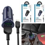 Power Car Charger QC3.0 Hoco ​Z39 Set iPhone - ឆ្នាំសាកក្នុឡាន ហូកូ Z39 រុនសាក 2 iPhone