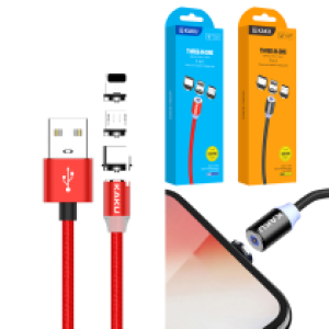 Cable Charger 3in1 Magnetic KSC-320 HAORUI(iPhone/Micro/Type-C) - ខ្សែសាកដែកឆក់ ហូកូ KSC-320 ម៉ាយក្រូ+អាយហ្វូន+ថាយស៊ី