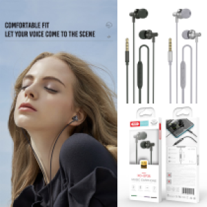 Earphone Wire 3.5mm XO EP35 Metal music - កាសខ្សែ XO EP35 លោហះ ឌុយមូល