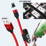 Cable Charger 3in1 Magnetic XO NB128(iPhone,TypeC,Micro) - ខ្សែសាកដែកឆក់ 3in1 XO NB128(iPhone,TypeC,Micro)