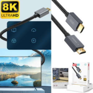Cable HDMI XO GB001 8K ULTRA-HD 3m - ខ្សែ HDMI XO GB001 8K ULTRA HD ប្រវែង 3ម