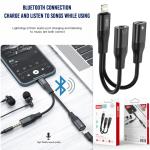 Converter Lightning to AUX Female+Lightning Female XO NB181B - ឌុយបំលែងកាសទៅកាសម៉ូលនិងសាកថ្ម XO NB181B