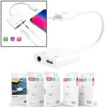 Converter Lightning to Lightning+3.5mm XO NB-R172B - ឌុយបំលែងកាសទៅកាសម៉ូលនិងសាកថ្ម XO NB-R172B