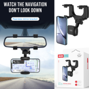 Holder Car Clip on Rearview mirror XO C70  - ជើងចាប់ទូរសព្ទ័ គាបកញ្ចក់មើលក្រោយឡាន XO C70