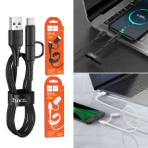Cable Charger 2in1 hoco X54 (Micro/Type-C) - ខ្សែសាកក្រណាត់ ហូកូ X54 2in1 Micro/Type-C