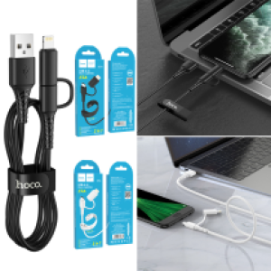 Cable Charger 2in1 hoco X54(Micro/Lightning) - ខ្សែសាកក្រណាត់ ហូកូ X54 2in1 Micro/Lightning