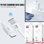 Cable Charger PD20W XO NB-Q189 2M - ខ្សែសាកក្រណាត់ XO NB-Q189B PD 20វ៉ាត់ 2ម៉ែត